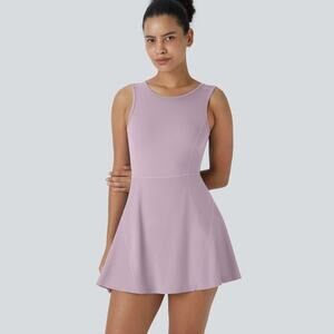 Halara Womens Small Pink 2 in 1 Pocket Mini Flare Golf Active Dress Gym Athletic